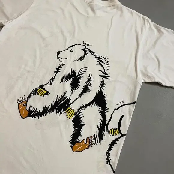 Vintage 90s Becik Designs Polar Bear T-Shirt Single-Stitch Graphic Tee XL - Picture 4 of 6